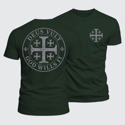 Luxe Mercerized Cotton Tee - Deus Vult: God Wills It