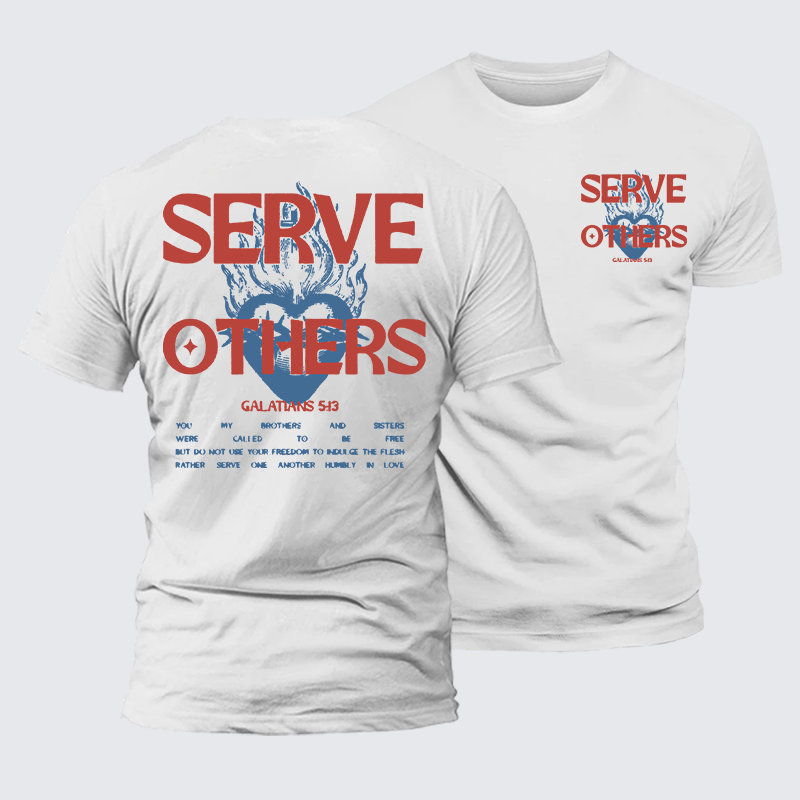 Serve Others Jesus God Christian Premium Mercerized Cotton Tee