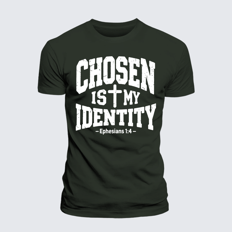 Chosen Is My ldentity Jesus God Christian Premium Mercerized Cotton Tee