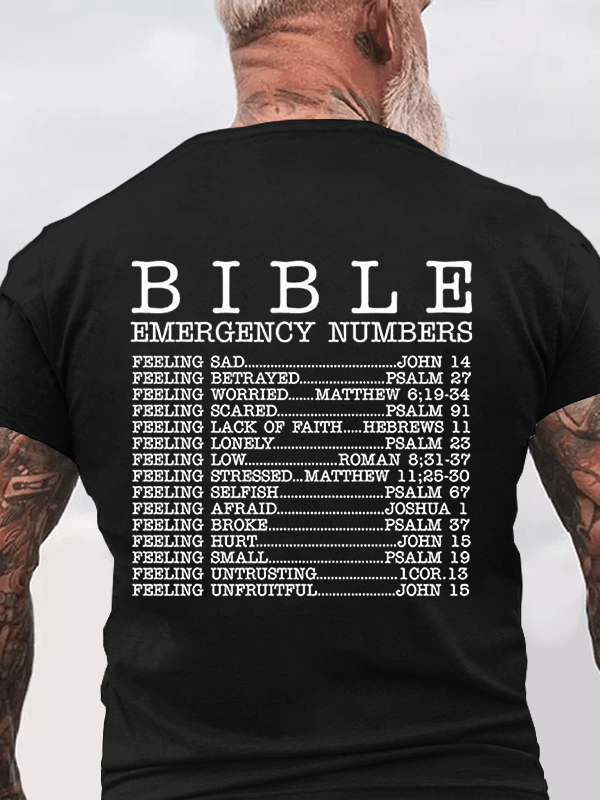 Christian Bible Emergency Numbers T-Shirt