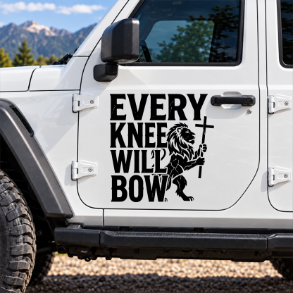 Car & Truck Vinyl Decals  - Every Knee Will Bow 