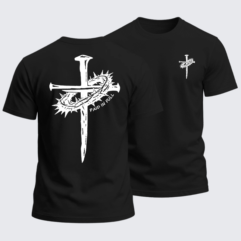 Man Of God Husband Dad Jesus God Christian Cotton T-Shirt