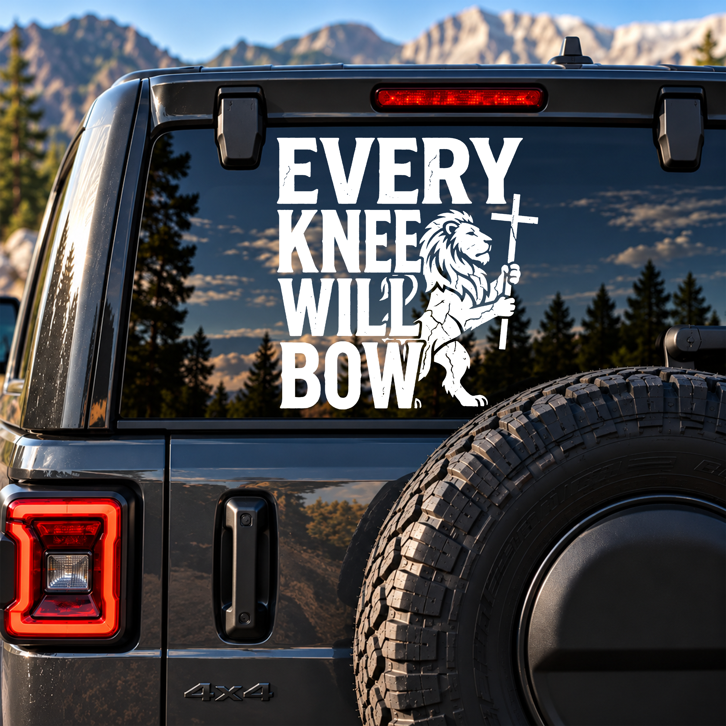 Car & Truck Vinyl Decals  - Every Knee Will Bow 