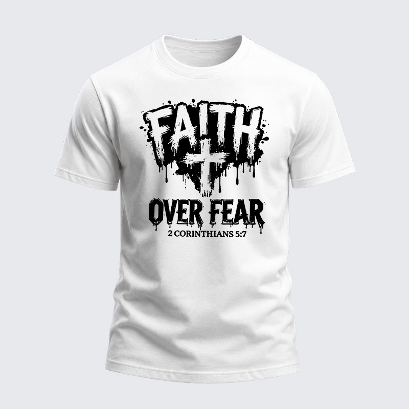 Heavyweight Cotton Tee - Faith Over Fear Cross