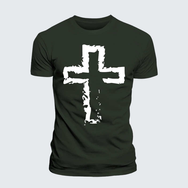 Cross Religious Jesus God Christian Premium Mercerized Cotton Tee