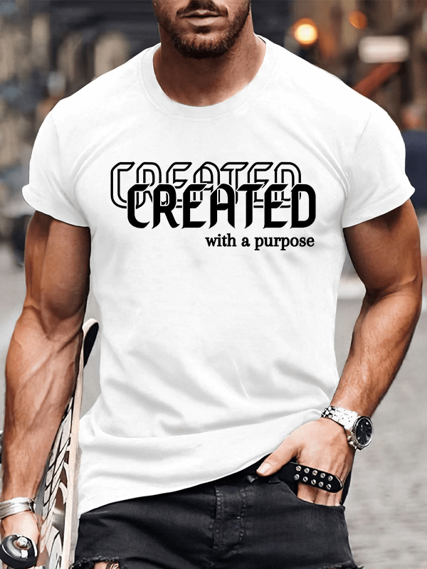 Created With Purpose Jesus God Christian Cotton T-Shirt