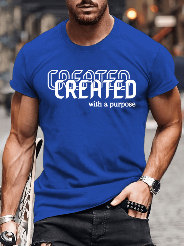 Created With Purpose Jesus God Christian Cotton T-Shirt