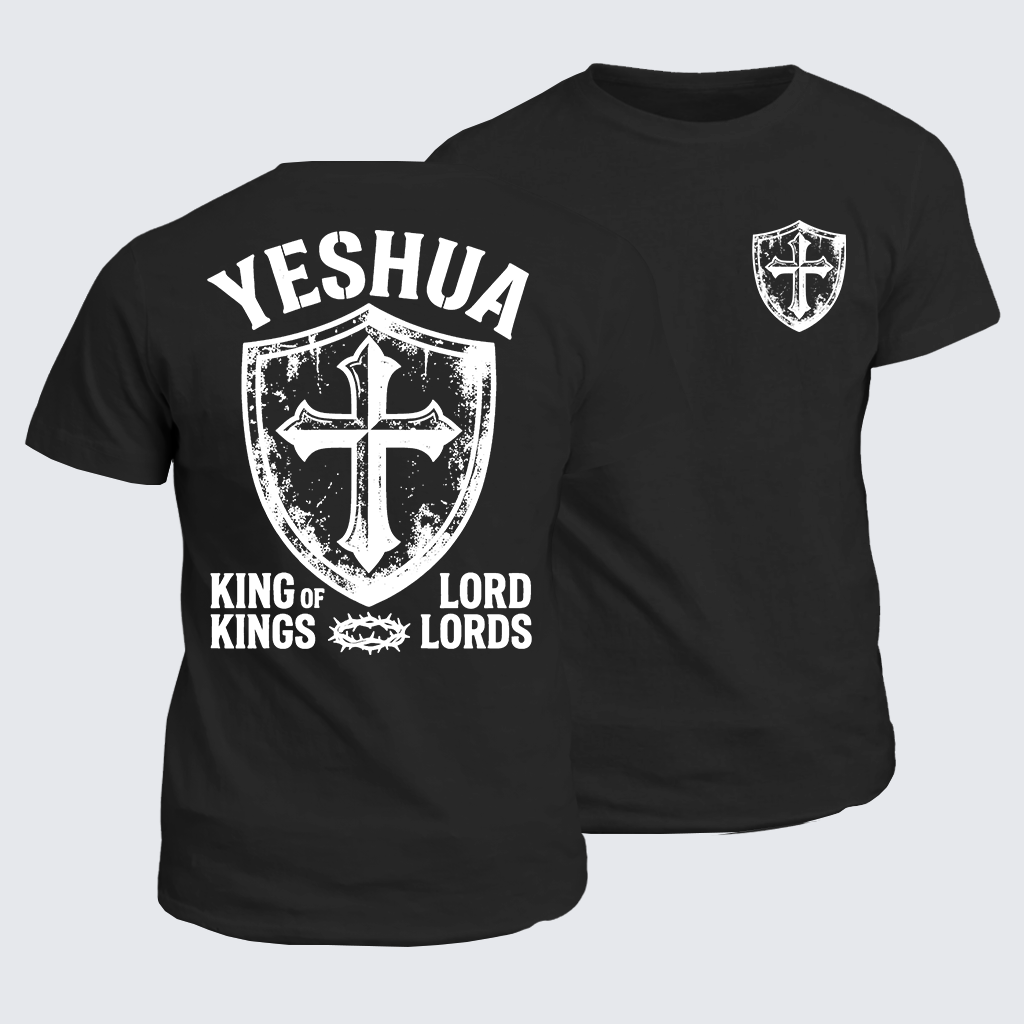 Yeshua King Of Kings Lord Of Lords Jesus God Christian Cotton T-Shirt