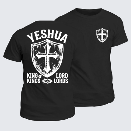 Yeshua King Of Kings Lord Of Lords Jesus God Christian Cotton T-Shirt