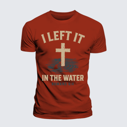 I Left It In The Water Jesus God Christian Premium Mercerized Cotton Tee