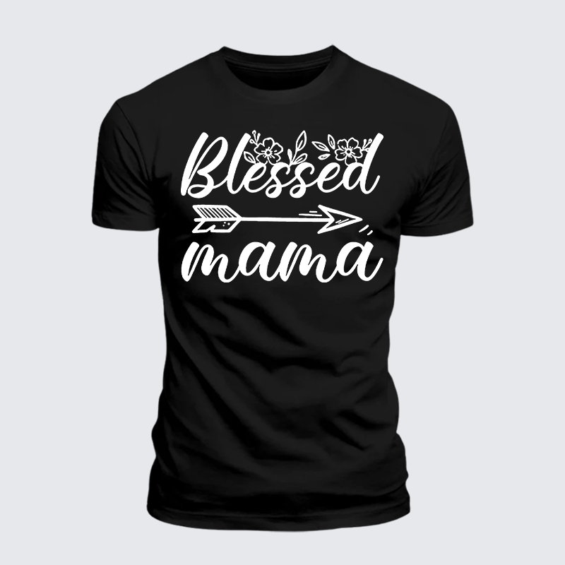 Blessed Mama Jesus God Christian Premium Mercerized Cotton Tee