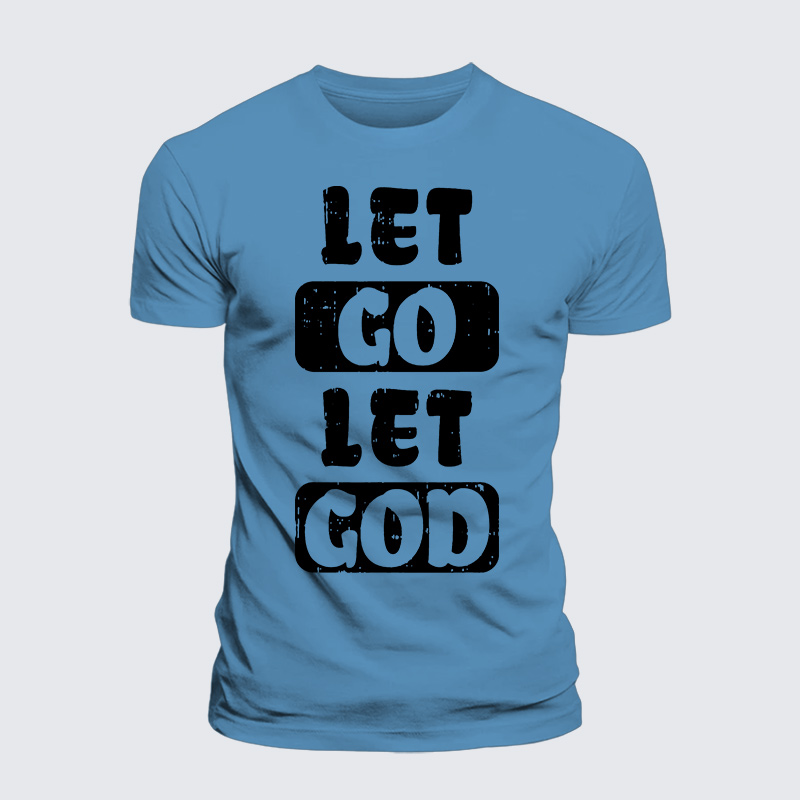 Let Go Let God Jesus God Christian Premium Mercerized Cotton Tee