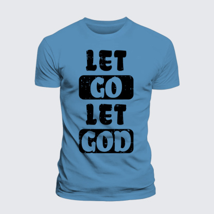 Let Go Let God Jesus God Christian Premium Mercerized Cotton Tee