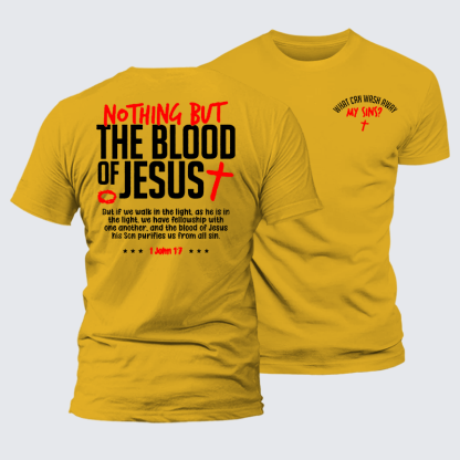 What Can Wash Away My Sins Jesus God Christian Premium Mercerized Cotton Tee