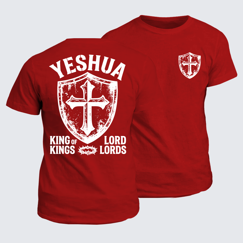 Yeshua King Of Kings Lord Of Lords Jesus God Christian Cotton T-Shirt
