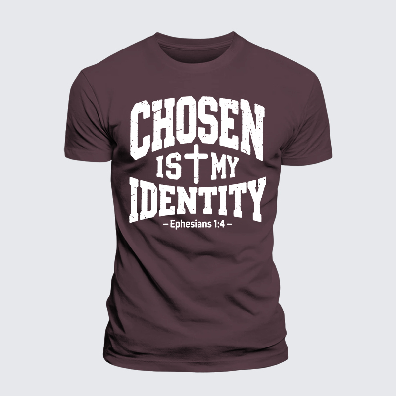Chosen Is My ldentity Jesus God Christian Premium Mercerized Cotton Tee