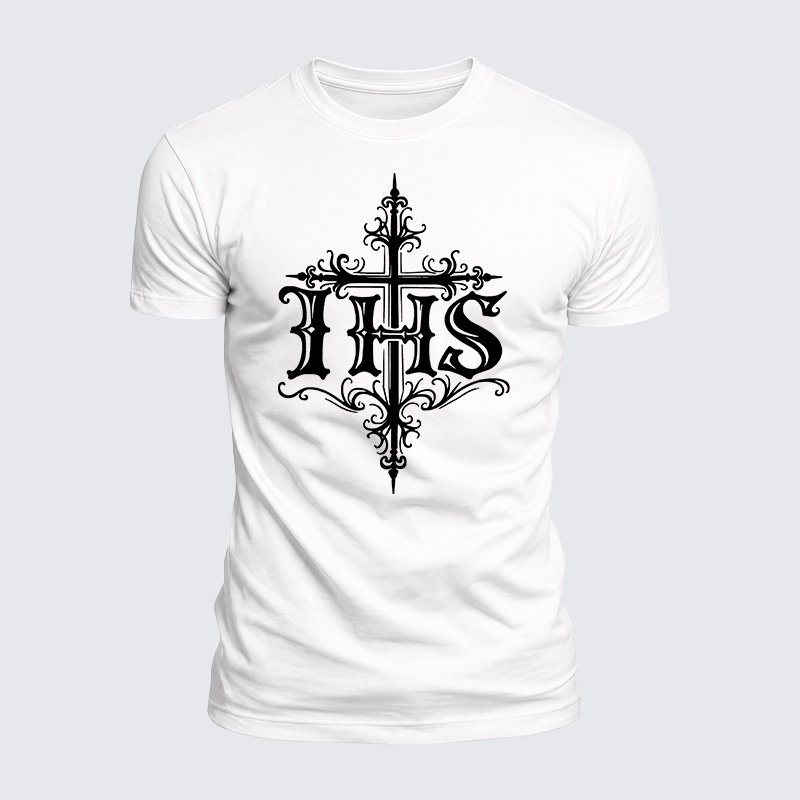 IHS Jesus God Christian  – Luxe Mercerized Interlock Cotton Tee