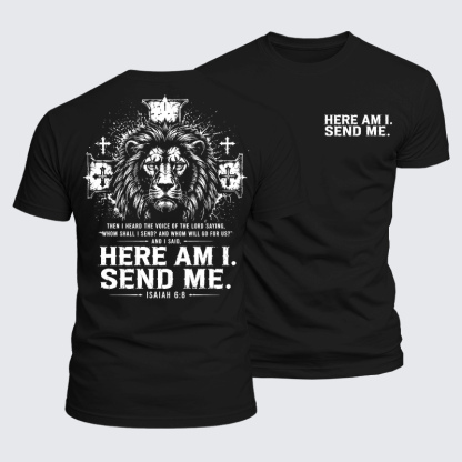 Luxe Mercerized Cotton Tee - Here I Am Send Me Isaiah 6:8