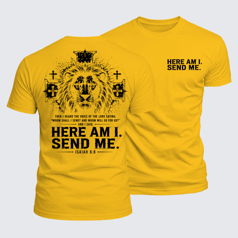 Luxe Mercerized Cotton Tee - Here I Am Send Me Isaiah 6:8