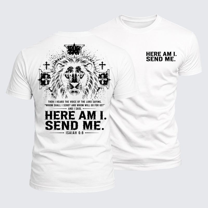 Luxe Mercerized Cotton Tee - Here I Am Send Me Isaiah 6:8