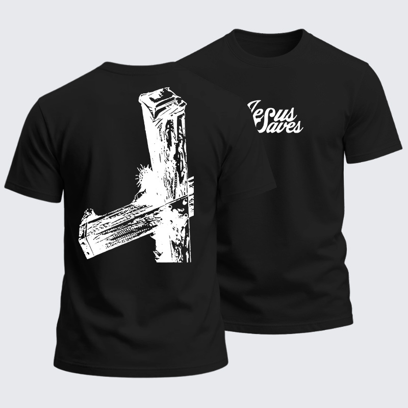 Man Of God Husband Dad Jesus God Christian Cotton T-Shirt