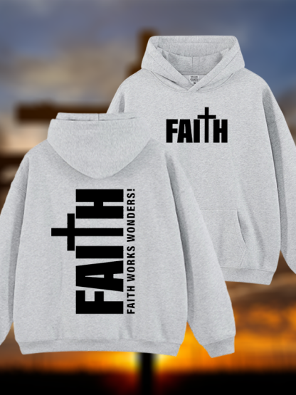 Faith Jesus God Christian Plush Fleece-Lined Hoodie