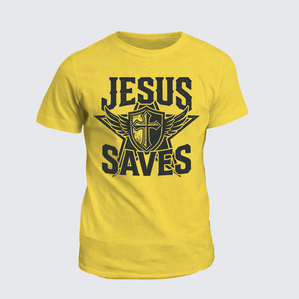 Jesus Saves Jesus God Christian Cotton T-Shirt