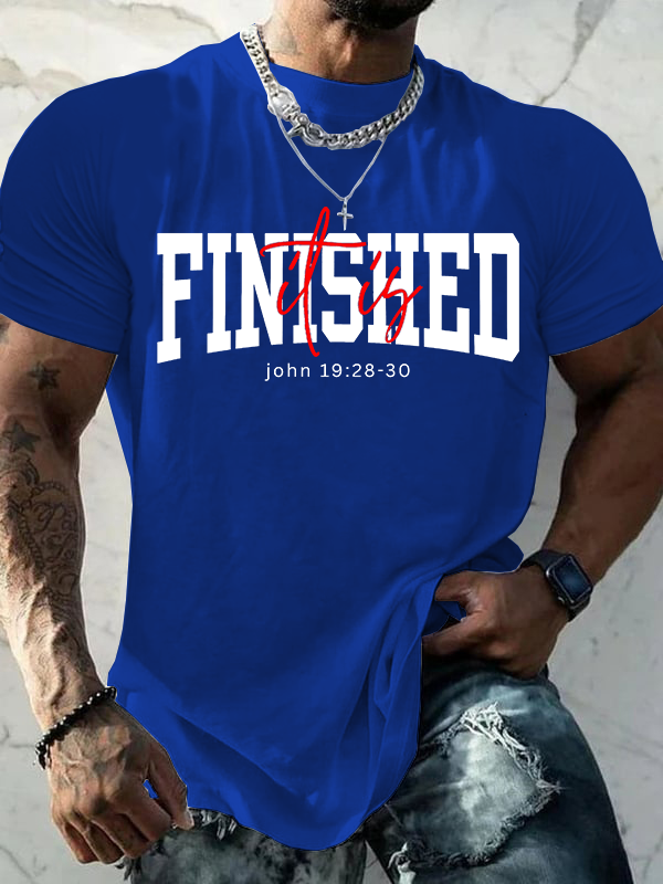 It Is Finished Jesus God Christian Cotton T-Shirt