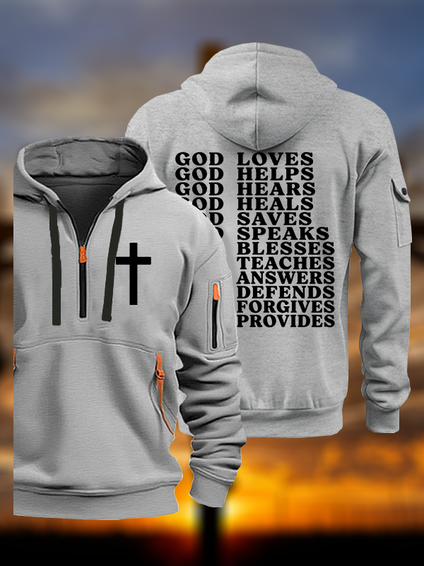 God Loves Jesus God Christian Zipper Hoodies