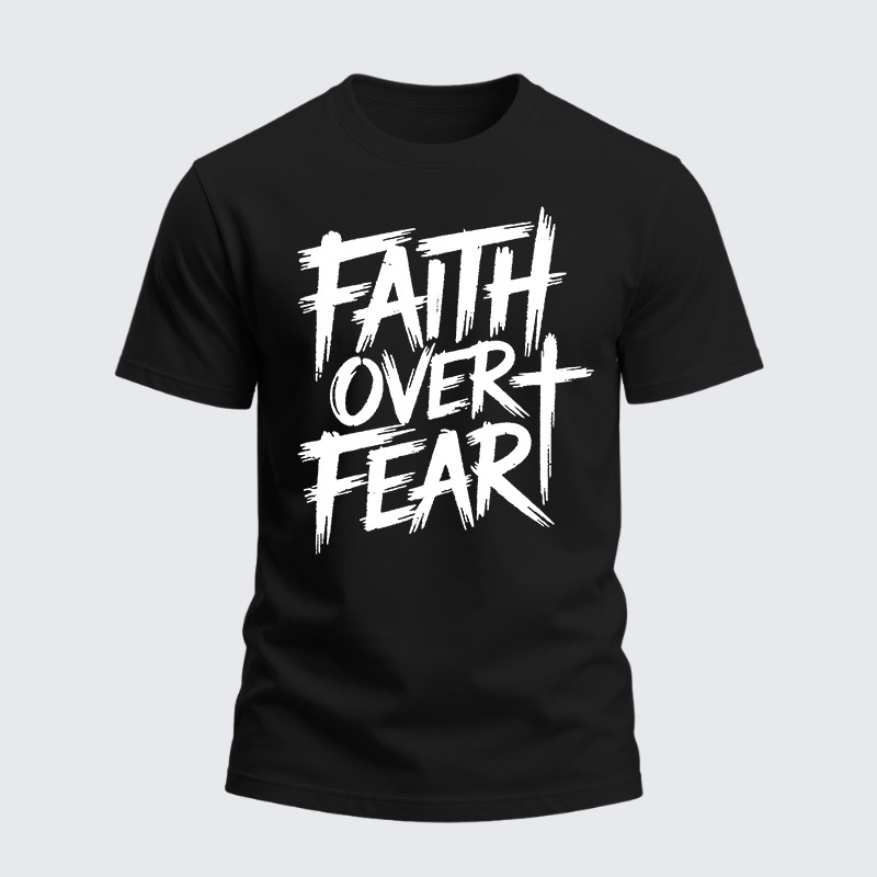 Heavyweight Cotton Tee - Christian Faith Over Fear