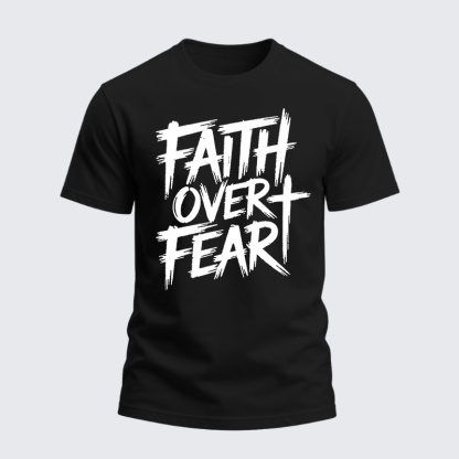 Heavyweight Cotton Tee - Christian Faith Over Fear