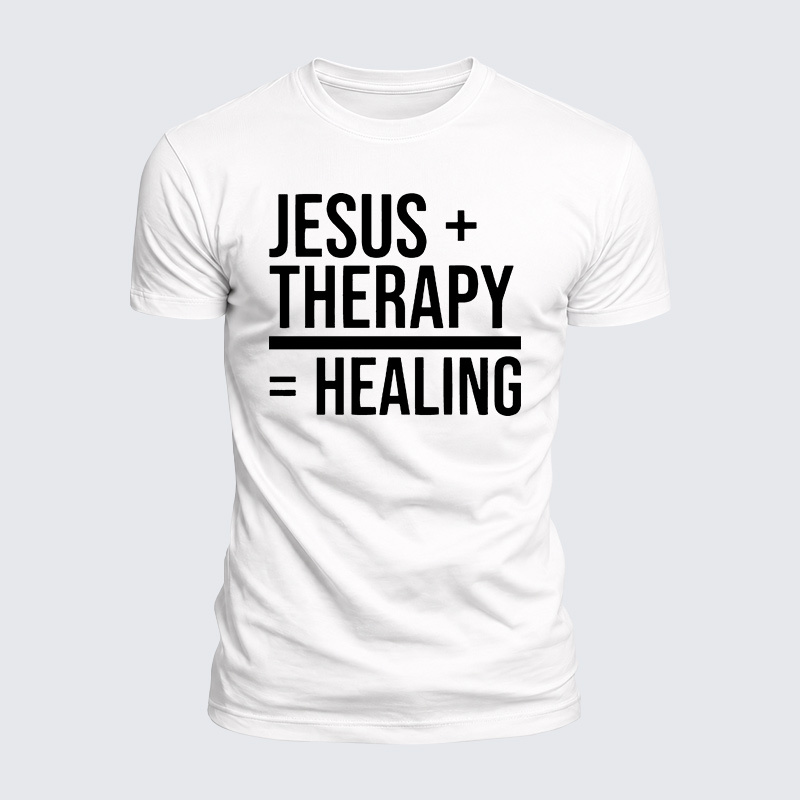 Jesus Therapy Healing Jesus God Christian  – Luxe Mercerized Interlock Cotton Tee
