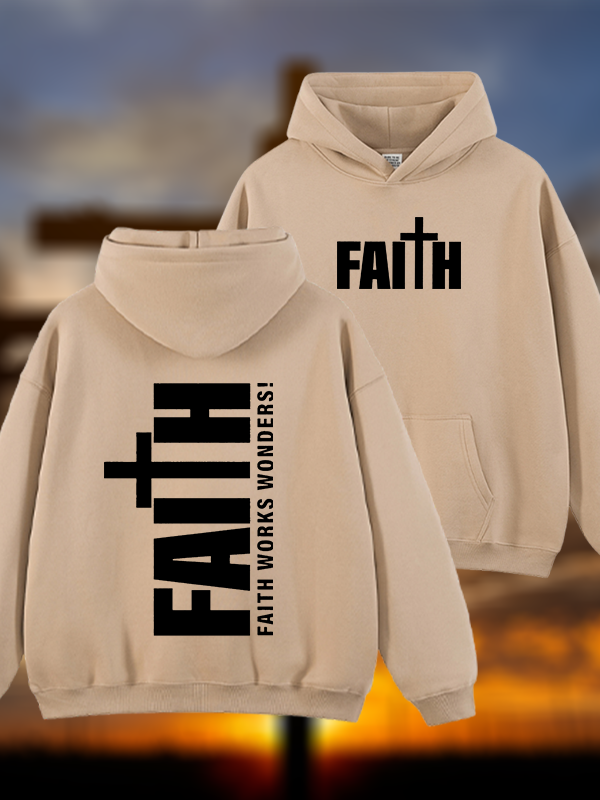 Faith Jesus God Christian Plush Fleece-Lined Hoodie