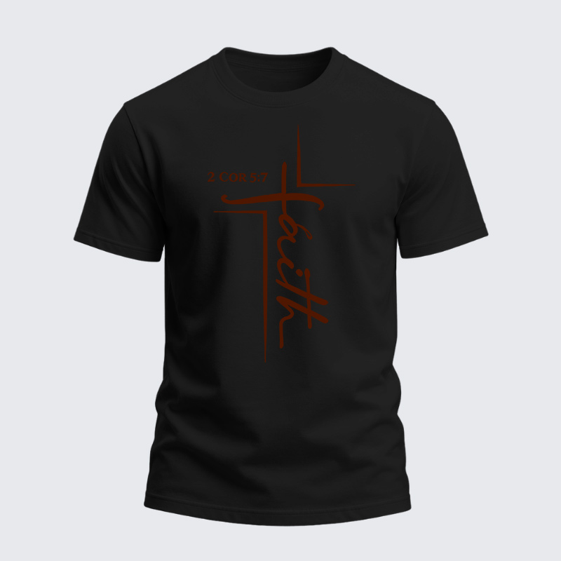 Heavyweight Cotton Tee - Faith 2 Cor 5:7