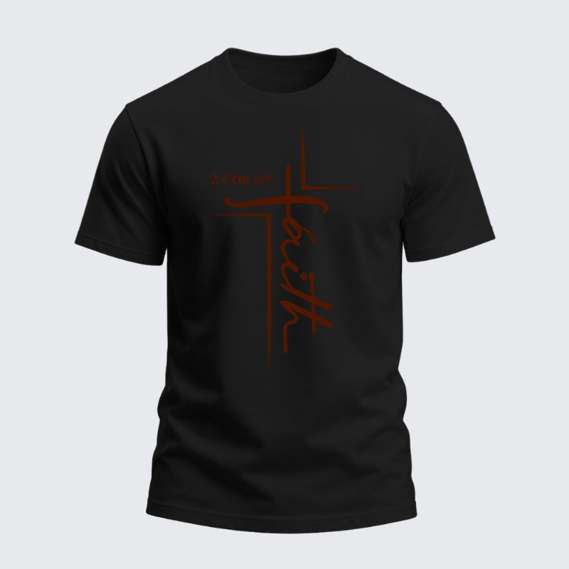 Heavyweight Cotton Tee - Faith 2 Cor 5:7