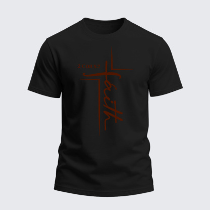Heavyweight Cotton Tee - Faith 2 Cor 5:7