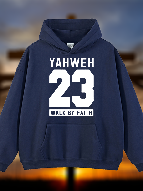 Walk By Faith Jesus God Christian Plush Fleece-Lined Hoodie