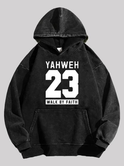 Walk By Faith Jesus God Christian Washed Hoodie