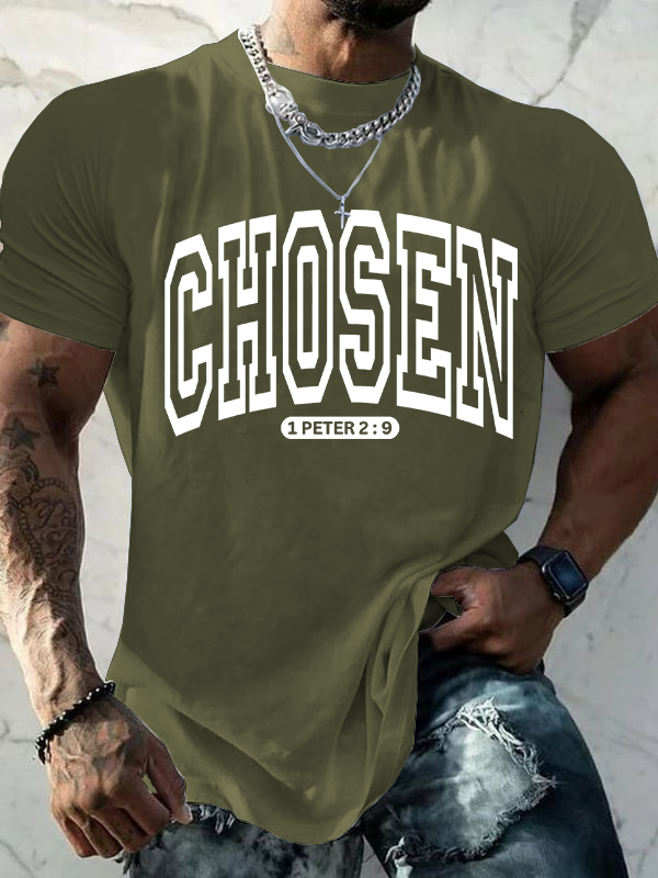 Chosen Jesus God Christian Cotton T-Shirt