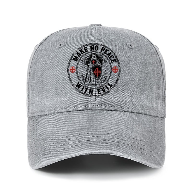 Heritage Washed Cap - Make No Peace with Evil Knight Templar Jerusalem Cross