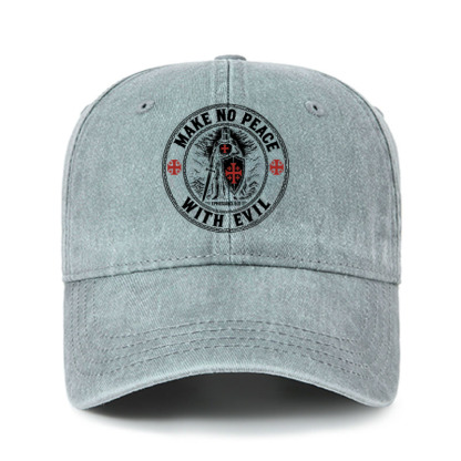 Heritage Washed Cap - Make No Peace with Evil Knight Templar Jerusalem Cross