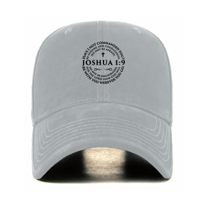 Joshua 1:9 Cross Christian Hats