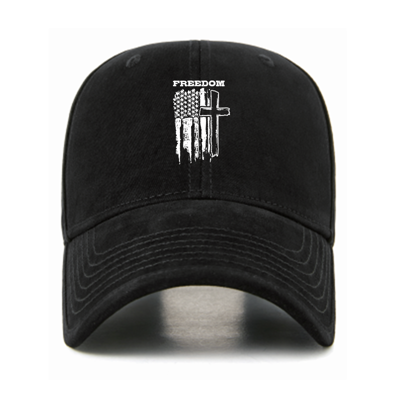 Freedom Cross Vertical Flag Christian Hats