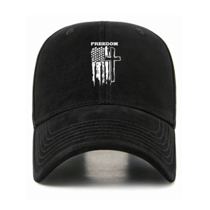 Freedom Cross Vertical Flag Christian Hats