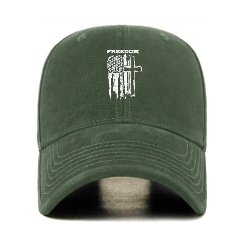 Freedom Cross Vertical Flag Christian Hats