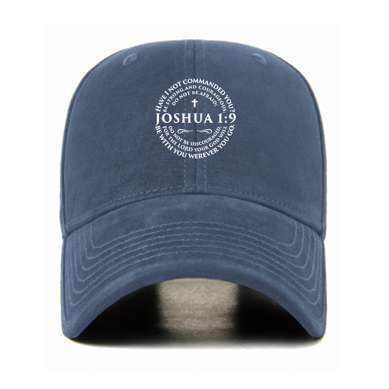 Joshua 1:9 Cross Christian Hats