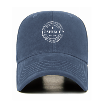 Joshua 1:9 Cross Christian Hats