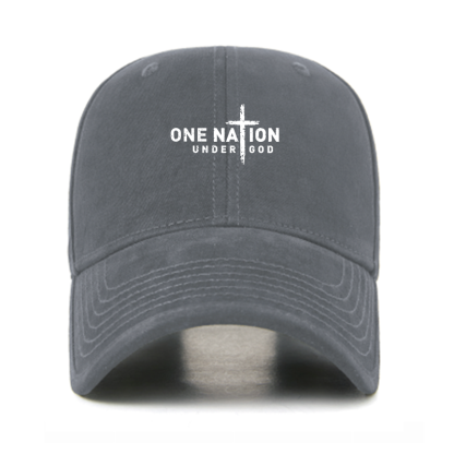 One Nation Under God Cross Christian Hats