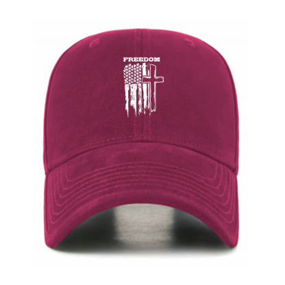 Freedom Cross Vertical Flag Christian Hats