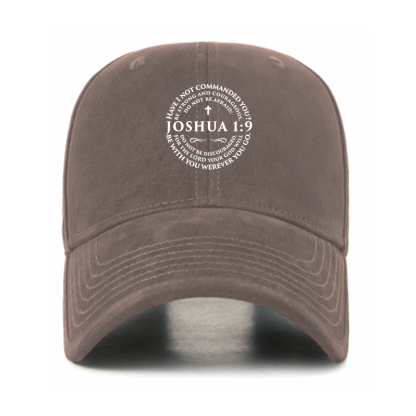 Joshua 1:9 Cross Christian Hats